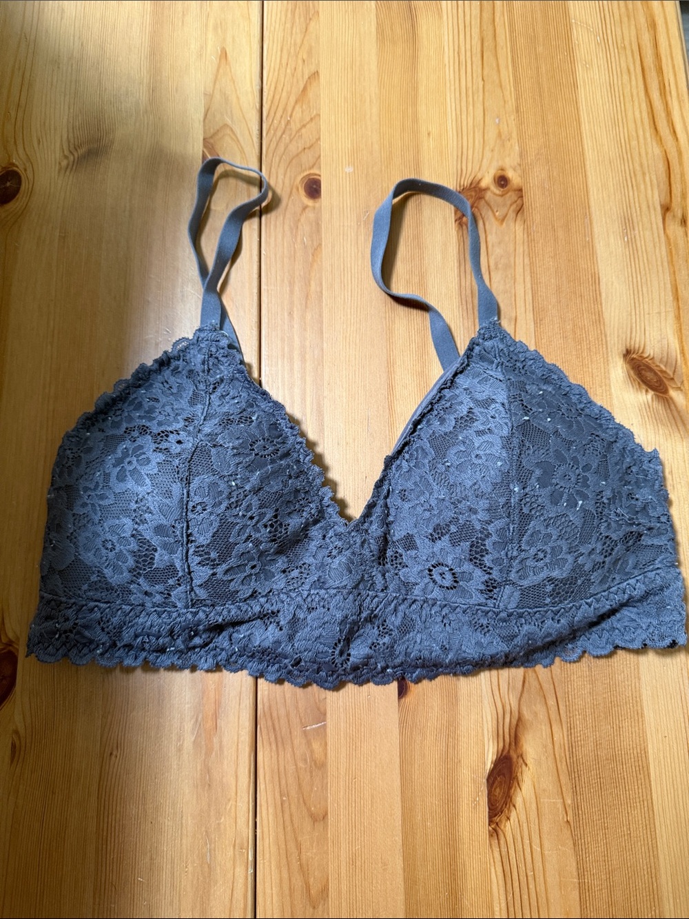 Lace Bralette - Charcoal